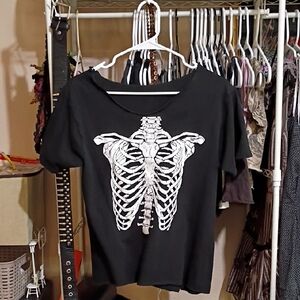 Black Skeleton Graphic T-Shirt